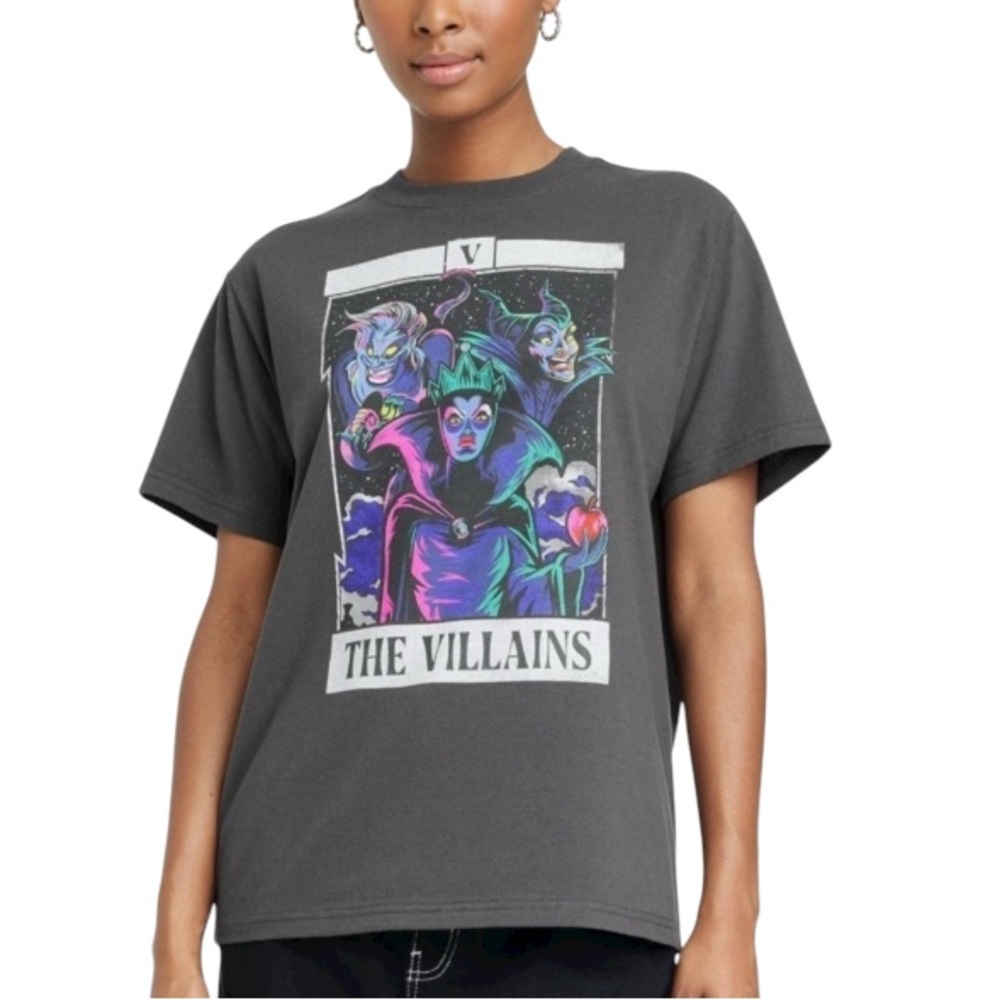 NWT Disney The Villains Tee Shirt Charcoal with multicolor graphics size XL